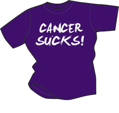 CANCER SUCKS Copycat Purple Tee WHITE Logo